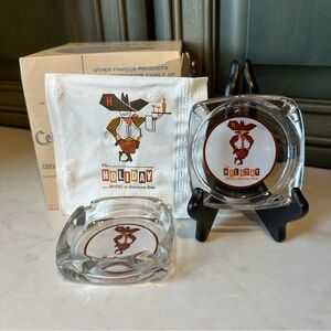VINTAGE ADVERTISING COCKTAIL NAPKINS ASHTRAY LOT OF 2 GLASS CASINO RENO NEVADA